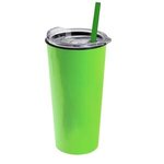 The Roadmaster - 18 oz. Travel Tumbler w. Clear lid & Straw - Lime Green