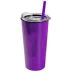 The Roadmaster - 18 oz. Travel Tumbler w. Clear lid & Straw - Violet