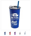 The Roadmaster - 18 oz. Travel Tumbler w. Clear lid & Straw -  