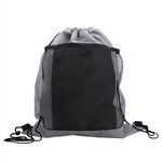 The Sportster - Drawstring Bags with Mesh Pockets - Black