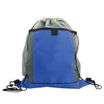 The Sportster - Drawstring Bags with Mesh Pockets - Blue