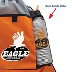 The Sportster - Drawstring Bags with Mesh Pockets - Orange