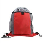 The Sportster - Drawstring Bags with Mesh Pockets - Red
