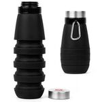 The Whirlwind Collapsible Silicone Water Bottle - Black