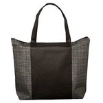 Tonal Non-Woven Zipper Trade Show Tote Bag - Black