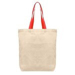 Tonga - 5 oz Natural Cotton Tote w/ Color Straps - ColorJet - Red