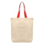 Tonga - 5 oz Natural Cotton Tote w/ Color Straps - Full Color - Red