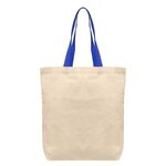 Tonga - 5 oz Natural Cotton Tote w/ Color Straps - Full Color - Royal Blue