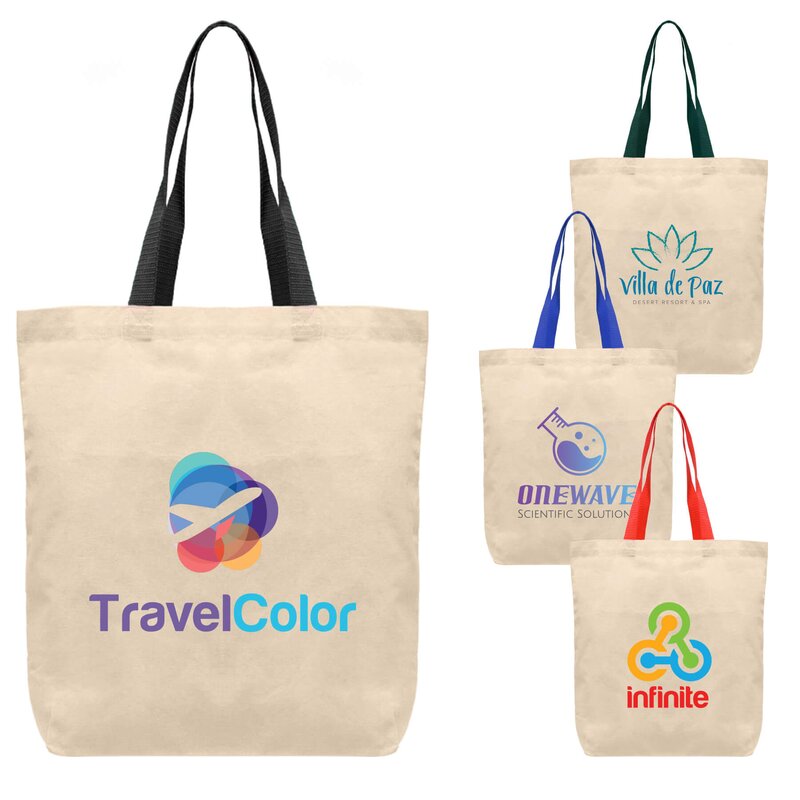 Main Product Image for Tonga Natural Cotton Tote w/ Color Straps - Full Color 5 oz