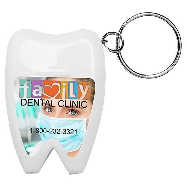 Main Product Image for Marketing Dental Floss Keyring, Tooth Shaped | Happy Teeth