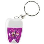 Tooth Shaped Dental Floss with Keychain - White