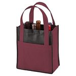 Toscana Six Bottle Non-Woven Wine Tote - Burgundy