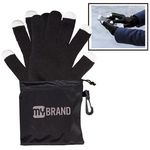 Touch Screen Gloves In Pouch - Black