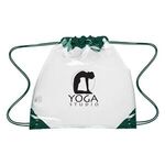 Touchdown Clear Drawstring Backpack - Clear With Forest Green