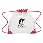 Touchdown Clear Drawstring Backpack - Clear with Red