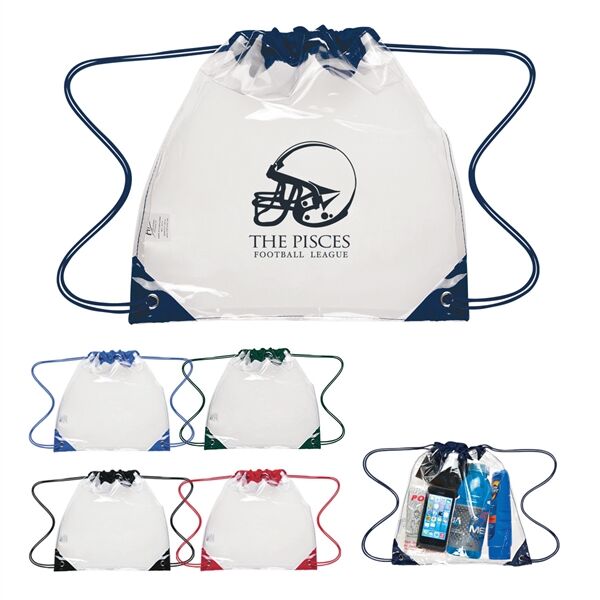 Main Product Image for Touchdown Clear Drawstring Backpack