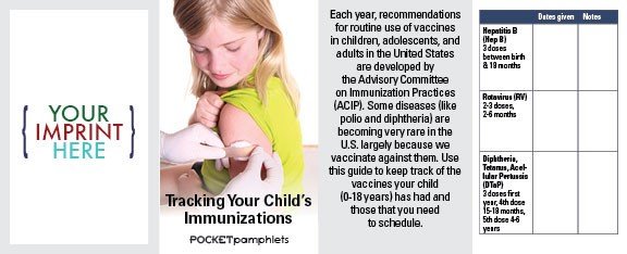 Main Product Image for Tracking Your Child's Immunizations Pocket Pamphlet