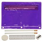 Translucent Deluxe School Kit - Imprinted Contents - Translucent Purple