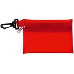 Translucent Zip Tote with Clip - Translucent Red