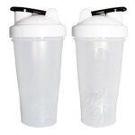 Transparent Fitness Shaker Bottle - White