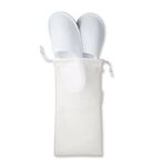 Travel Slippers in Pouch - White