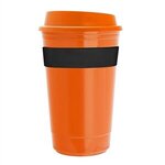 Traveler - 16 oz. Insulated Cup with Silicone Grip - Orange