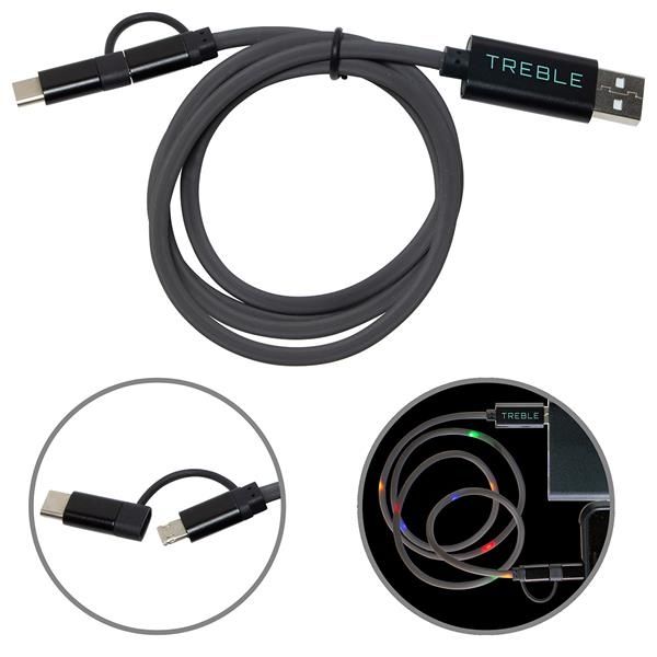 Main Product Image for Treble 3-in-1 Light Up Charging Cable