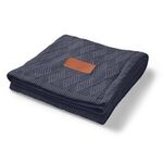 Trellis Knit Blanket - Heather Navy