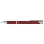 Tres-Chic Softy - Laser Engraved - Metal Pen - Dark Red-silver