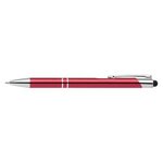 Tres-Chic w/Stylus - ColorJet - Full Color Metal Pen - Bright Red-silver