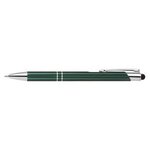 Tres-Chic w/Stylus - ColorJet - Full Color Metal Pen - Green-silver