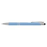 Tres-Chic w/Stylus - ColorJet - Full Color Metal Pen - Light Blue-silver