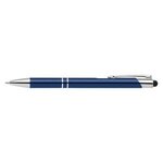 Tres-Chic w/Stylus - ColorJet - Full Color Metal Pen - Navy Blue-silver