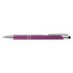 Tres-Chic w/Stylus - ColorJet - Full Color Metal Pen - Purple-silver