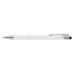 Tres-Chic w/Stylus - ColorJet - Full Color Metal Pen - White-silver