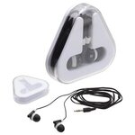 Tri-Caddy Earbuds with Case - White/ Black