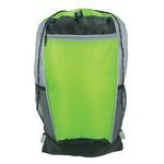 Tri-Color Drawstring Backpack - Lime With Gray