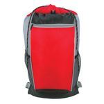 Tri-Color Drawstring Backpack - Red With Gray