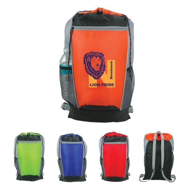 Main Product Image for Imprinted Tri-Color Drawstring Backpack
