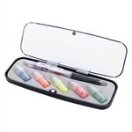 Tri-Color Pen and Highlighter Set - Black With Clear