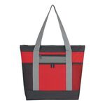 Tri-Color Tote Bag - Red Black Gray