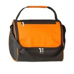 Triangle Insulated Lunch Bag - Black with Orange