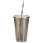Trifecta 16 oz Tumbler with Lid  Straw - Clear Black
