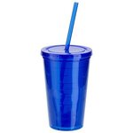 Trifecta 16 oz Tumbler with Lid  Straw - Clear Blue