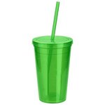 Trifecta 16 oz Tumbler with Lid  Straw - Clear Green