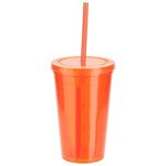 Trifecta 16 oz Tumbler with Lid  Straw - Clear Orange