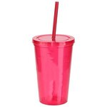 Trifecta 16 oz Tumbler with Lid  Straw - Clear Red