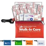 Troutdale - 13 Piece First Aid Kit Zipper Pouch - Trans Red