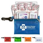 Troutdale Plus - 14 Piece First Aid Kit in Zipper Pouch - Trans Blue