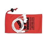 Tuneboom Mobile Tech Earbud Kit in Microfiber Cinch Pouch - Red